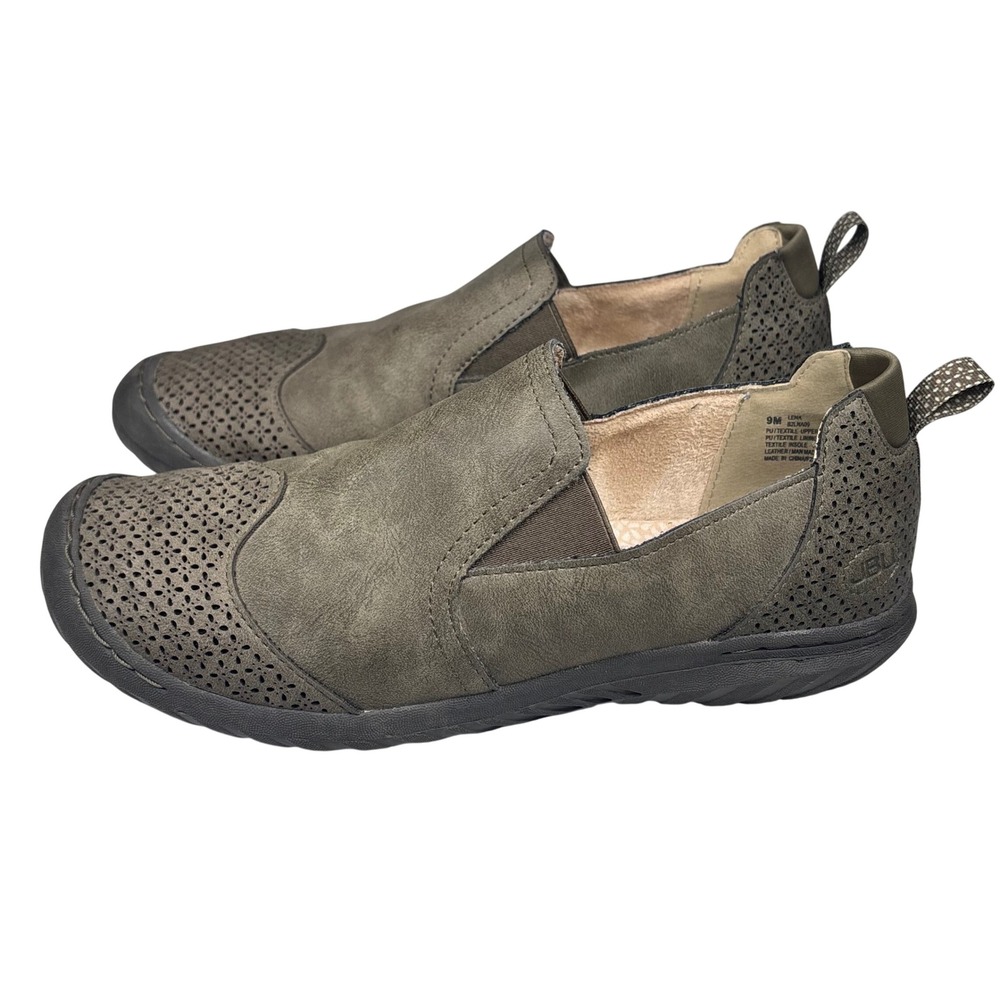 JBU Jambu Lena Slip On Shoes Olive‎ Green Laser Cut Comfort Gorpcore Womens 9